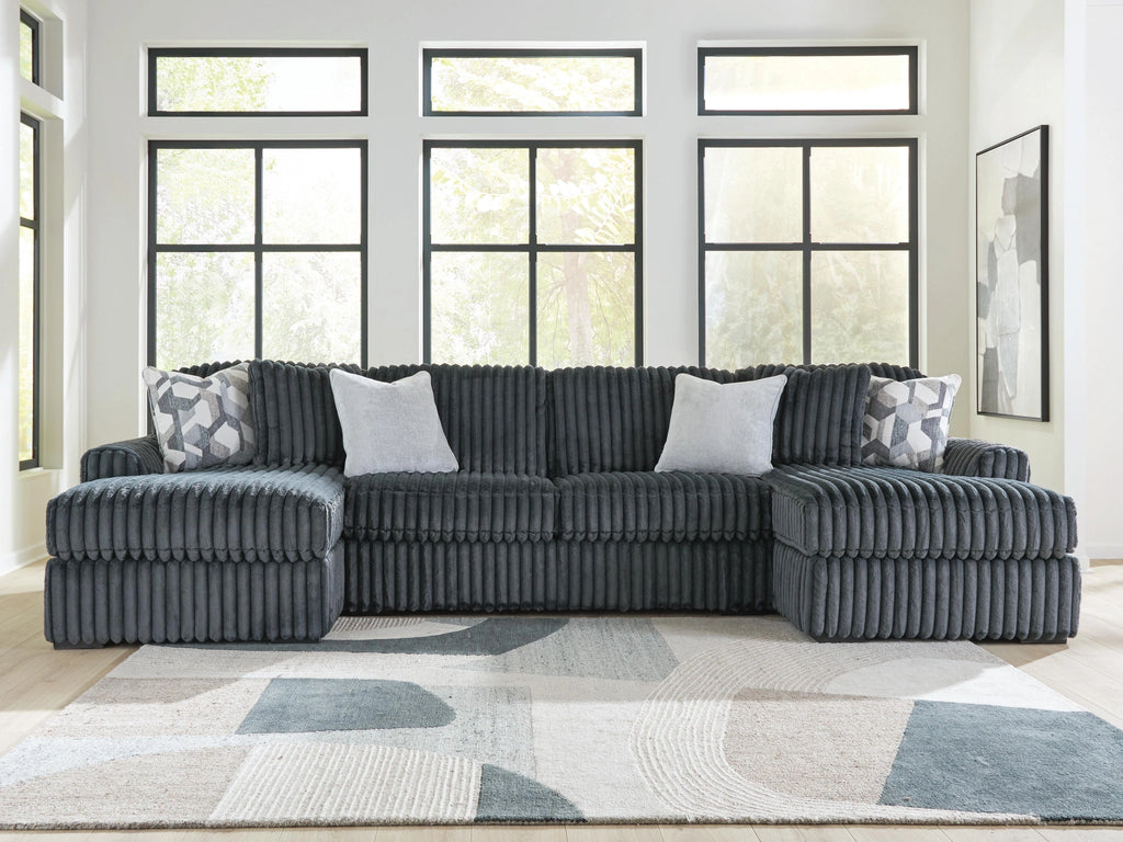 Midnight-Madness Double Chaise Sectional