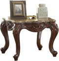 Acme Furniture Jardena End Table in Marble/Cherry Oak 81657