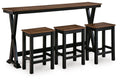 Wildenauer Counter Height Dining Table and 3 Barstools Set