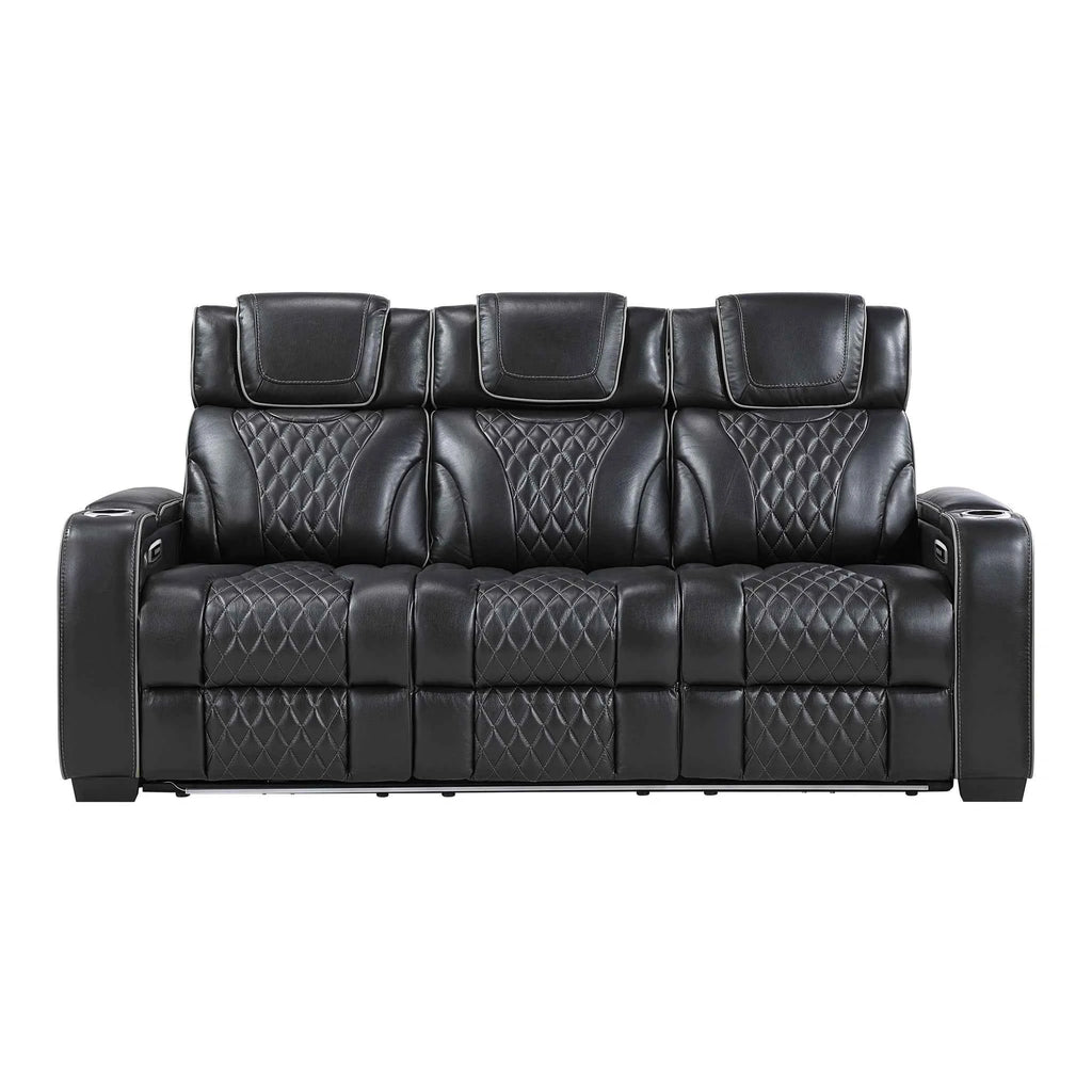 Apex Power Double Reclining Sofa With Center Drop-Down Cup Holders