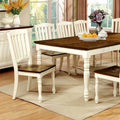 HARRISBURG Vintage White/Dark Oak Dining Table w/ 18" Butterfly Leaf