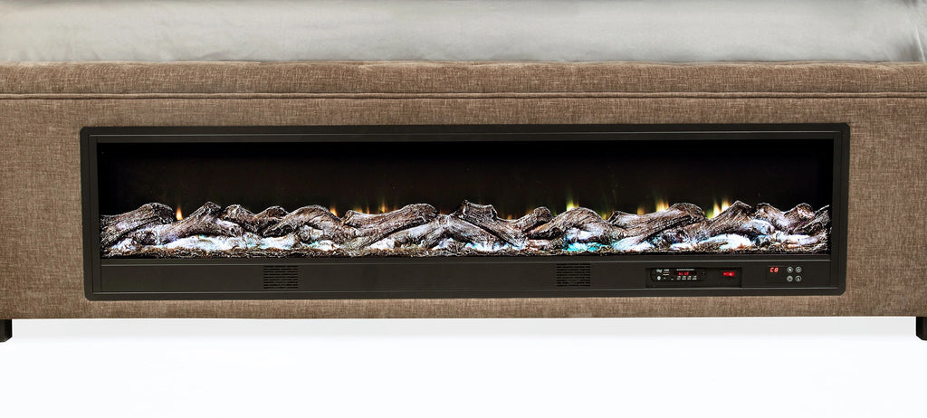 Senna Panel Bed with Bluetooth Speaker and Flame Visualizer