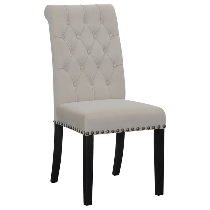 Alana Upholstered Tufted Side Chairs with Nailhead Trim (Set of 2) - VIP FURNITURE (NJ)