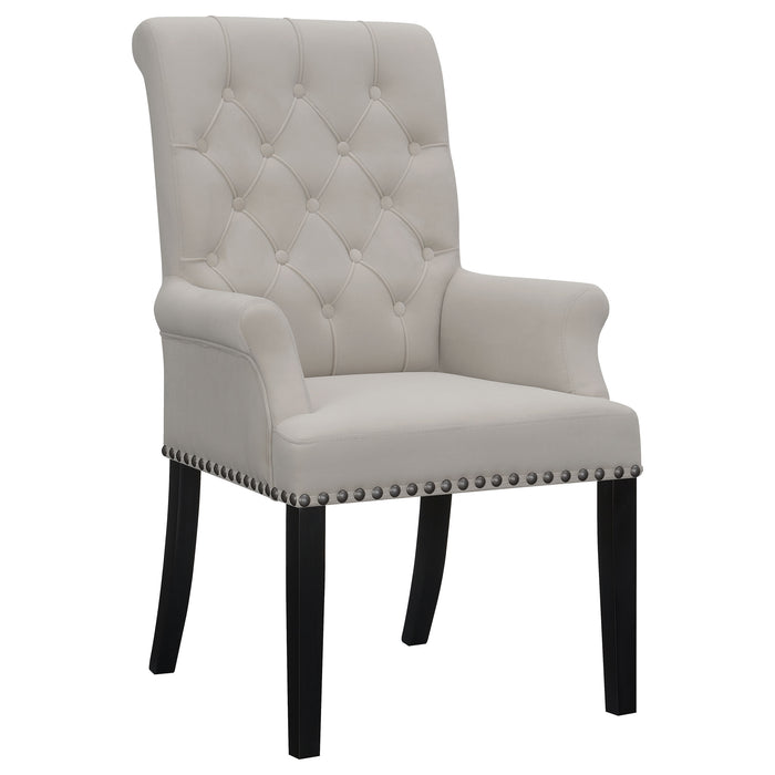 Alana Upholstered Tufted Arm Chair with Nailhead Trim - VIP FURNITURE (NJ)