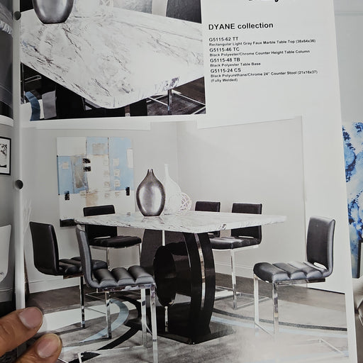 TABLE & 4 CHAIRS  5PCS SET LIGHT GRAY VIP CRAMCO