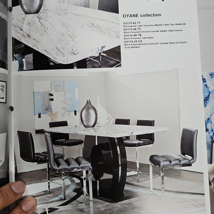 TABLE & 4 CHAIRS  5PCS SET LIGHT GRAY VIP CRAMCO