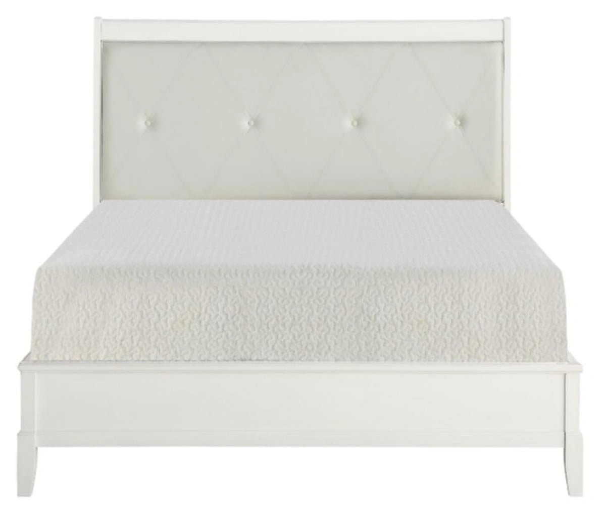 Cotterill King Upholstered Sleigh Bed in Antique White 1730KWW-1EK*