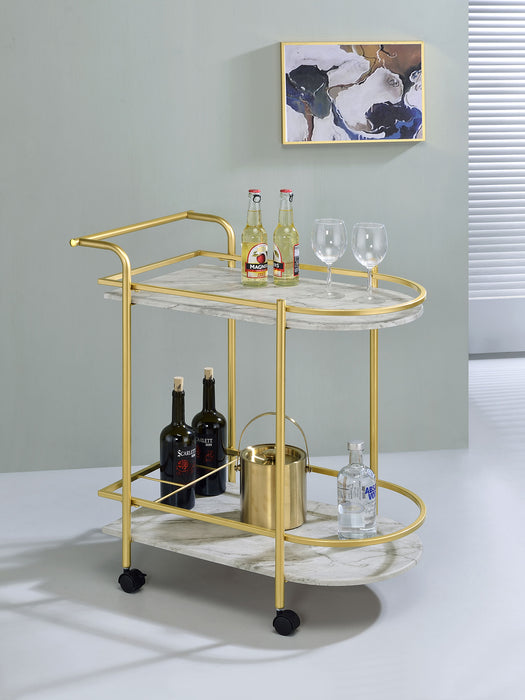 Desiree 2-tier Bar Cart with Casters Black - VIP FURNITURE (NJ)