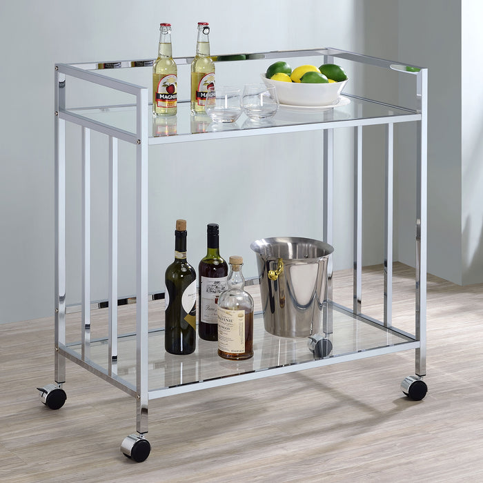 Cara Rectangular Glass Bar Cart - VIP FURNITURE (NJ)
