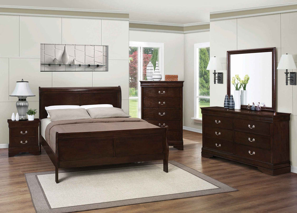 Louis Philippe Sleigh Panel Bed