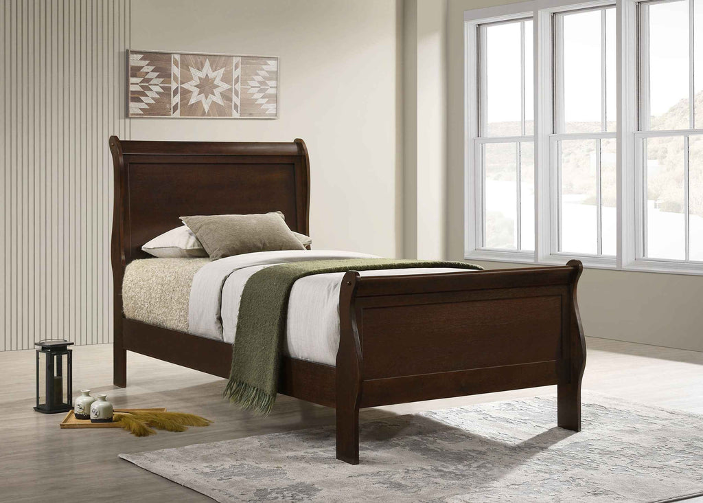 Louis Philippe Sleigh Panel Bed