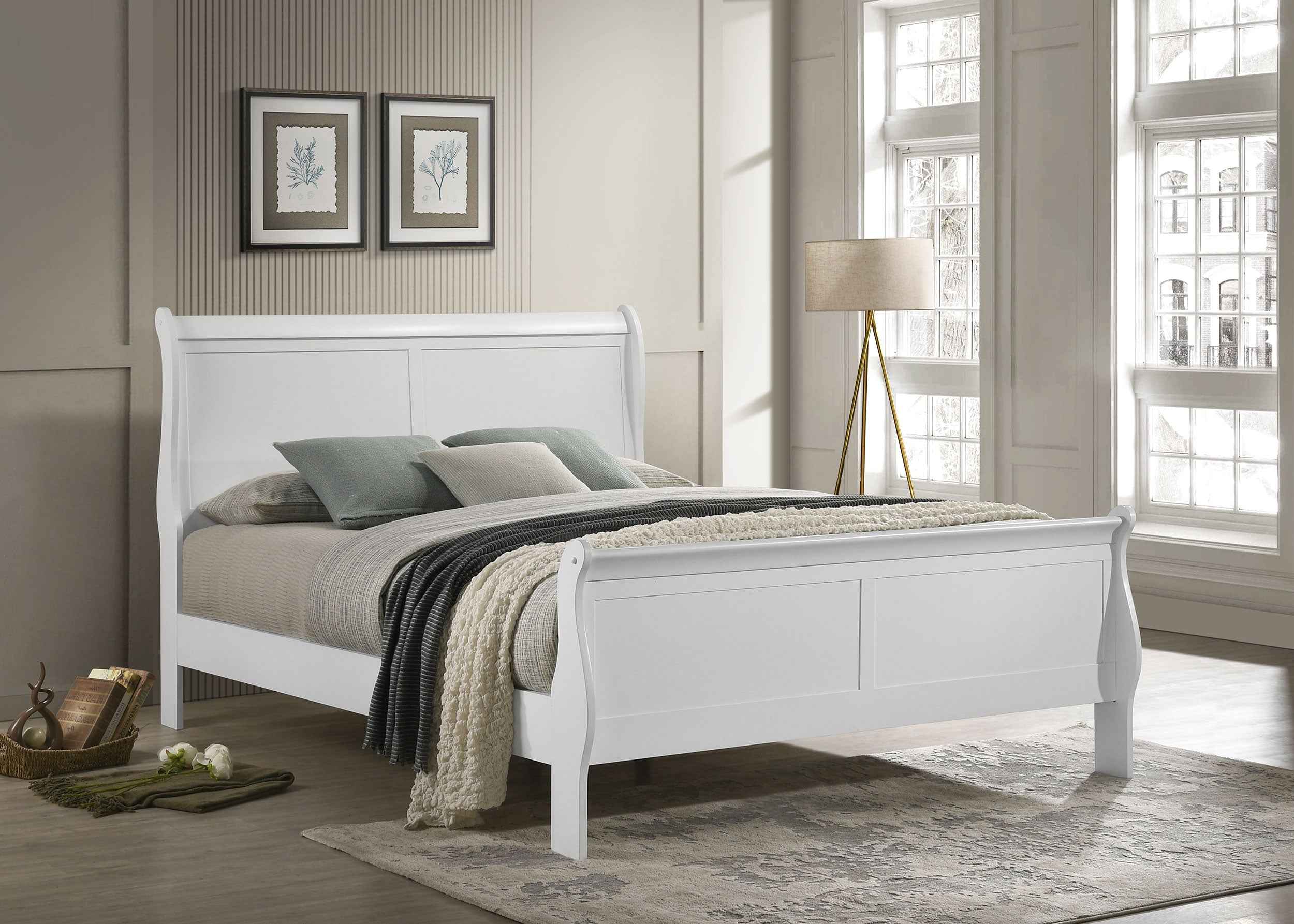 Louis Philippe Sleigh Panel Bed