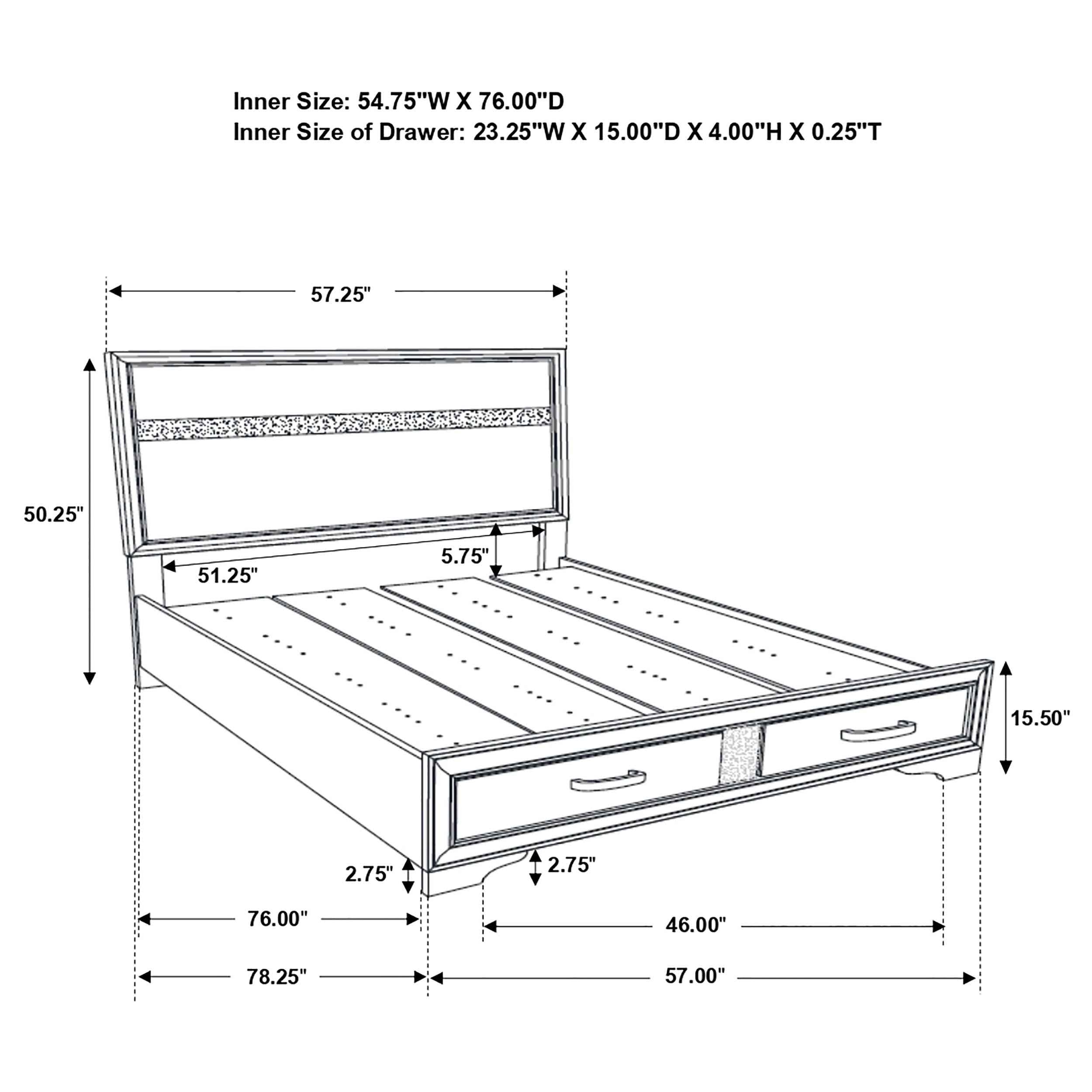 Miranda Panel Platform Storage Bed
