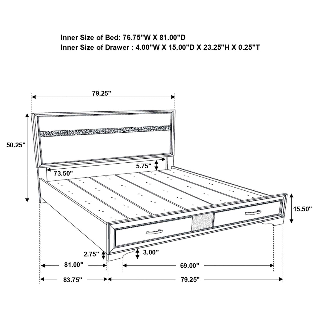 Miranda Panel Platform Storage Bed