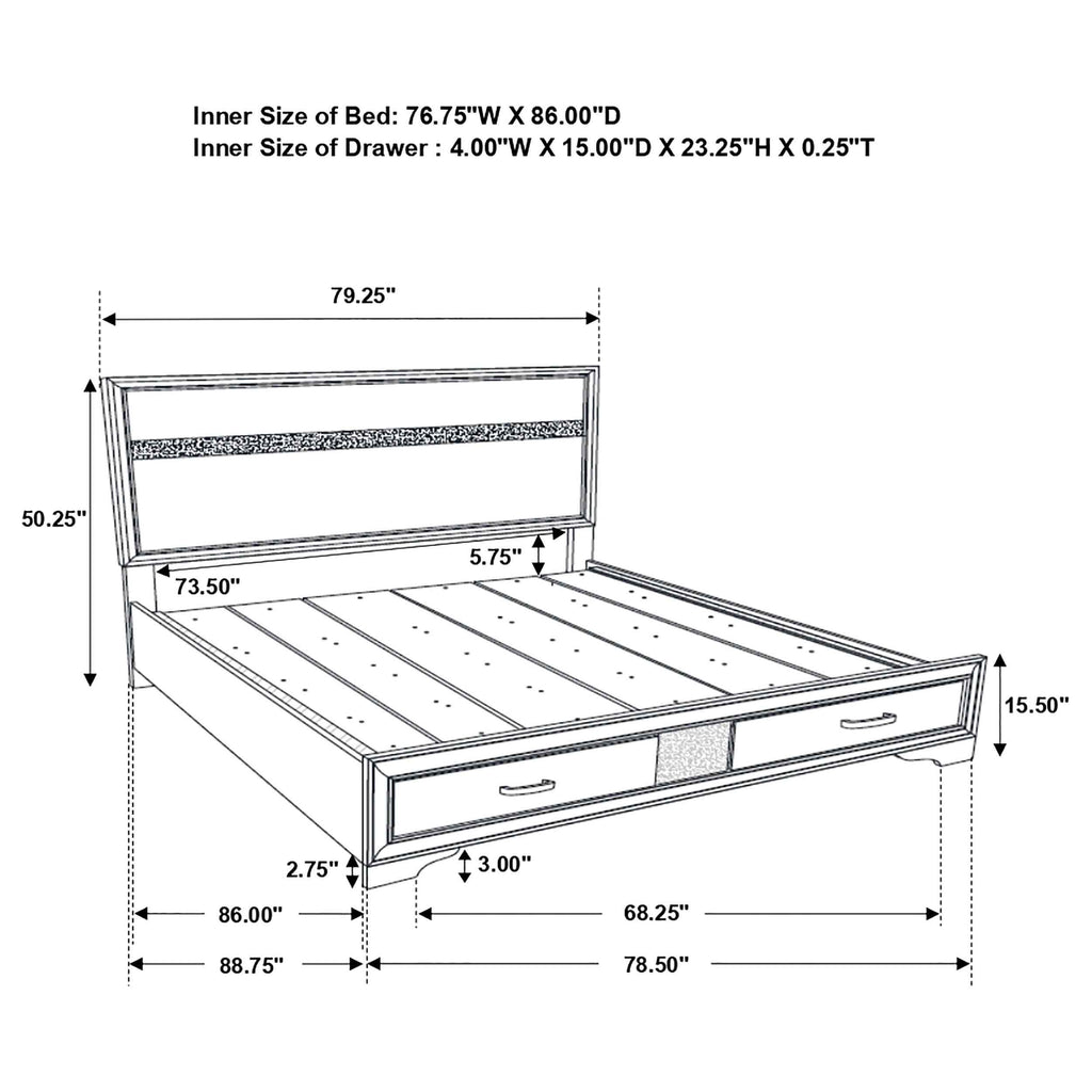 Miranda Panel Platform Storage Bed