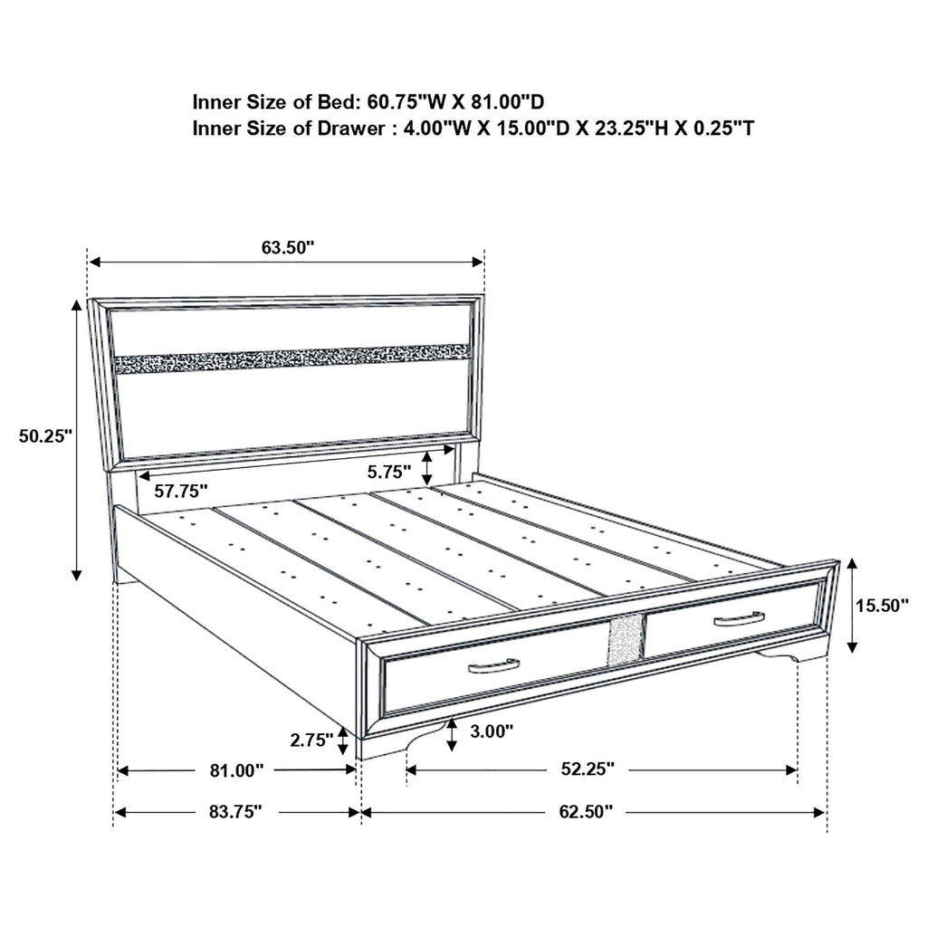 Miranda Panel Platform Storage Bed