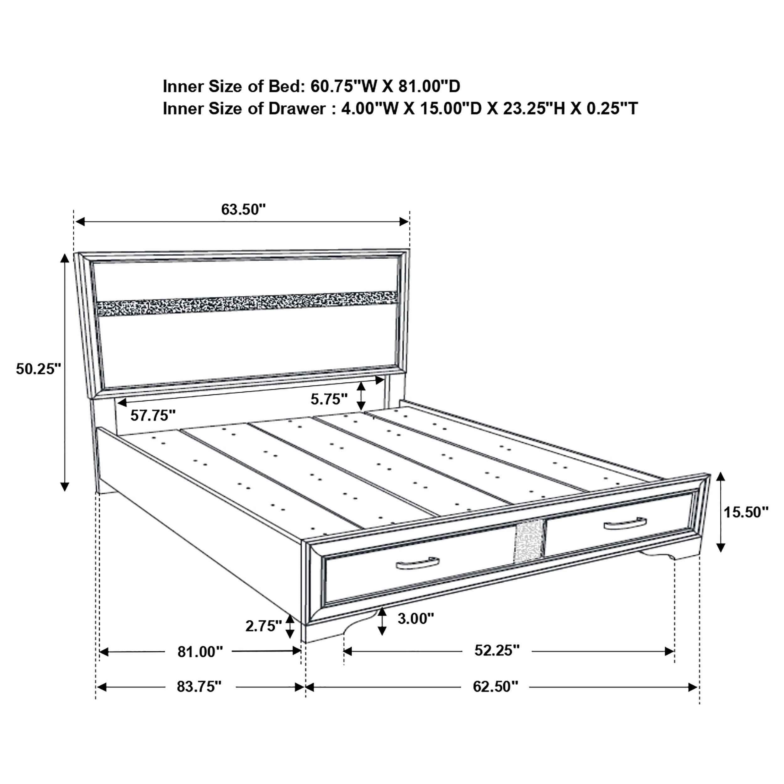 Miranda Panel Platform Storage Bed