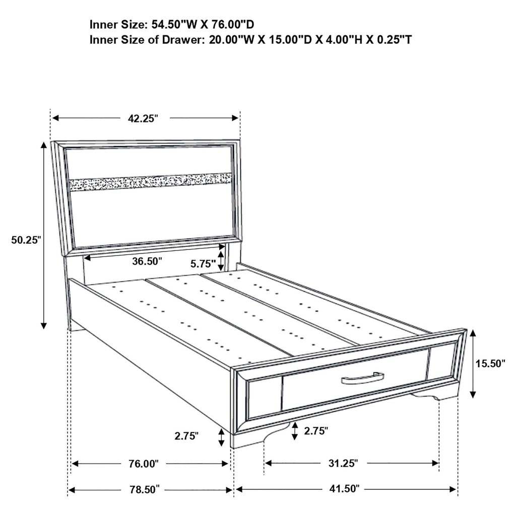 Miranda Panel Platform Storage Bed