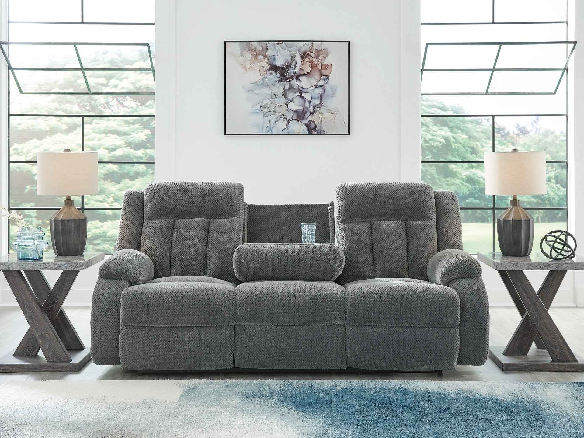 Observation Power Reclining Sofa with Drop Down Table