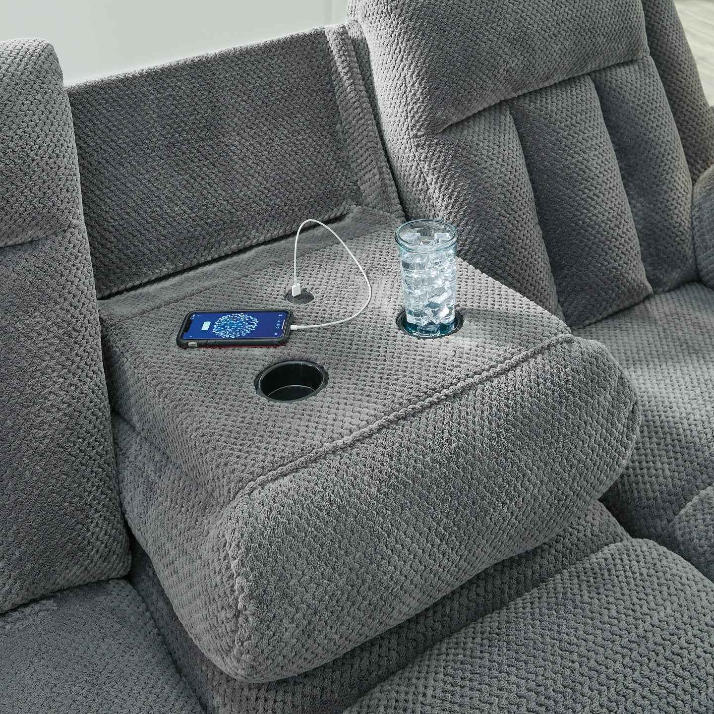 Observation Power Reclining Sofa with Drop Down Table