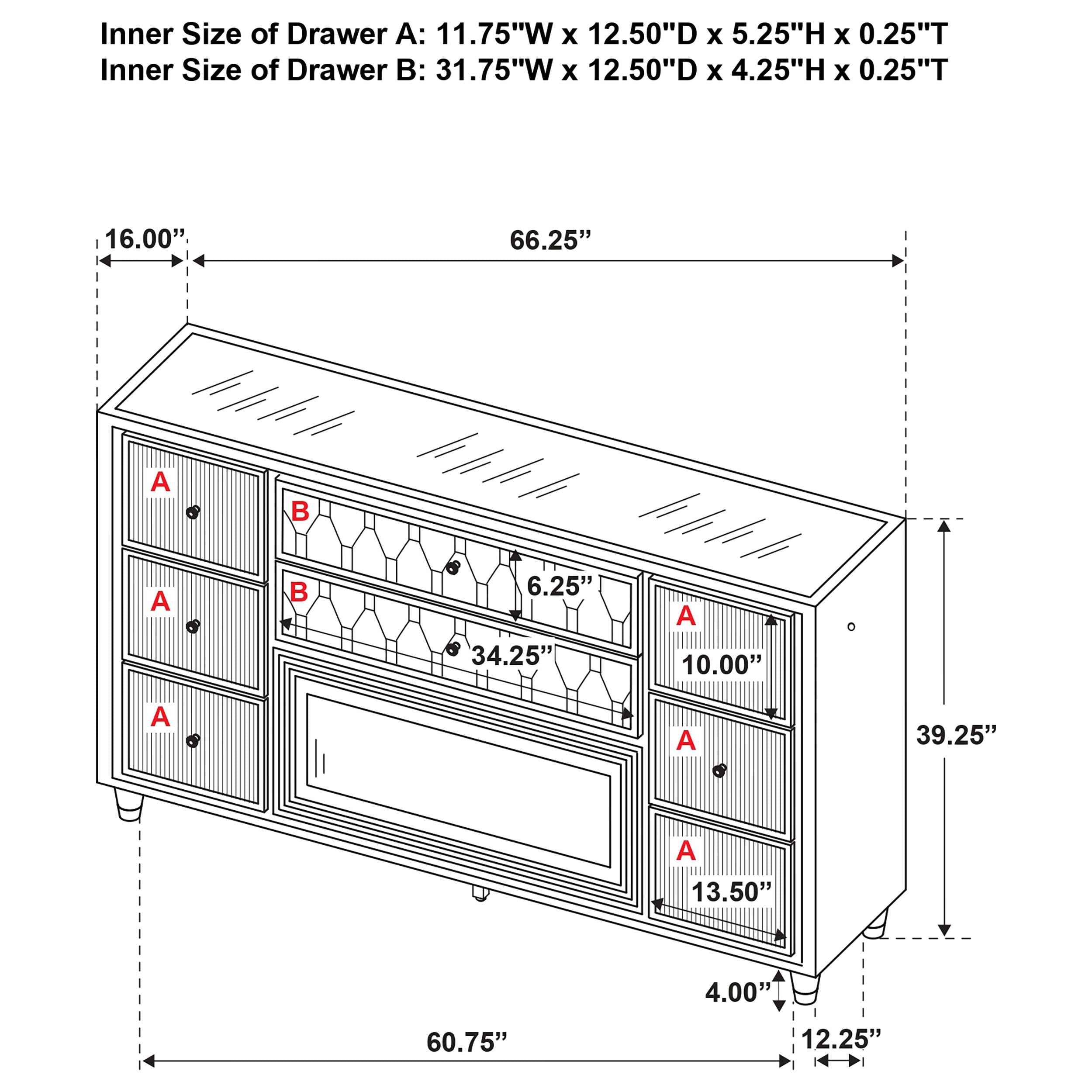 Lorient LED Dresser with Flame Visualizer