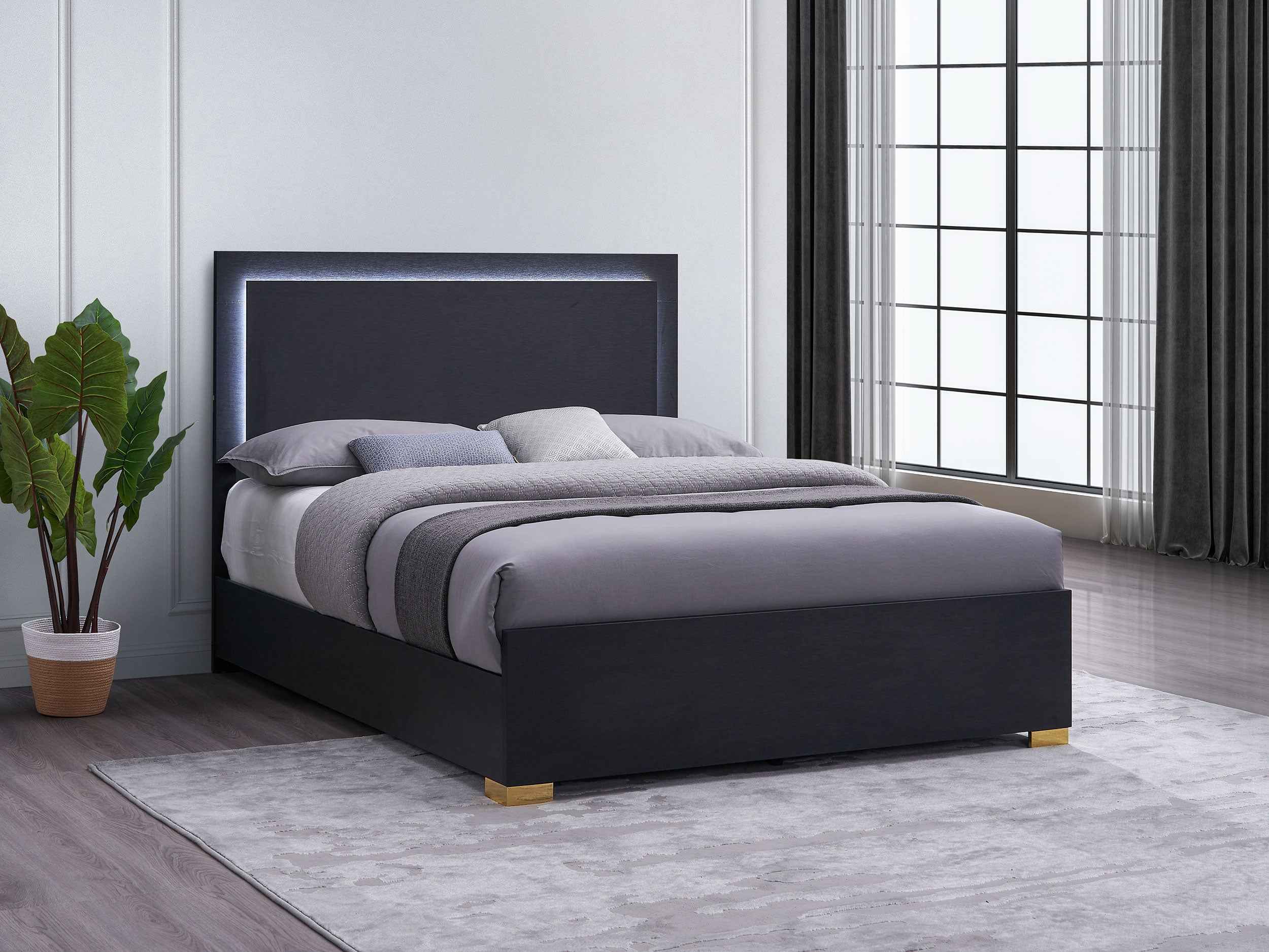 Marceline Panel Bed with LED Lighting