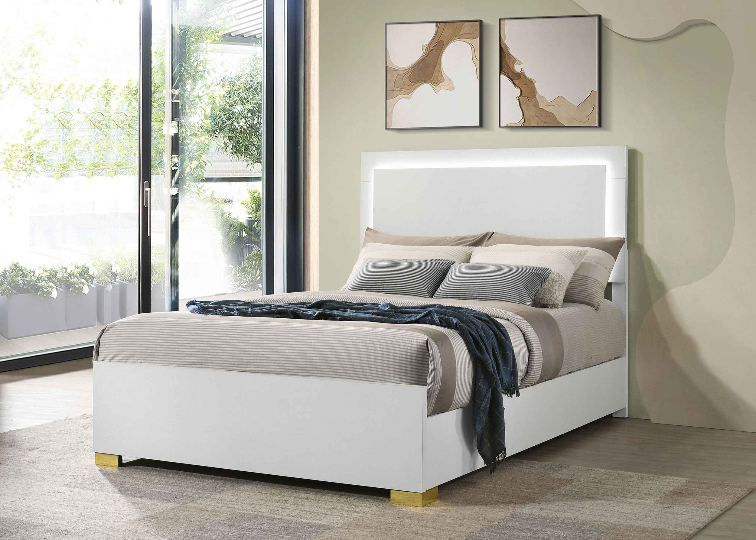 Marceline Panel Bed with LED Lighting