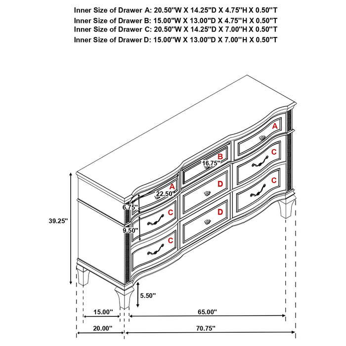 Evangeline 5 Pc Bedroom Set - VIP FURNITURE (NJ)