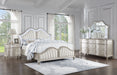 Evangeline Upholstered Platform Bedroom Set Ivory and Silver Oak - VIP FURNITURE (NJ)