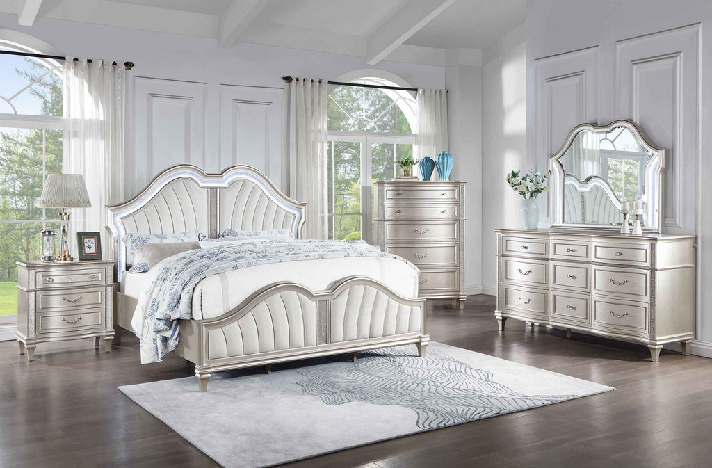 Evangeline Panel Bed with LED Lighting