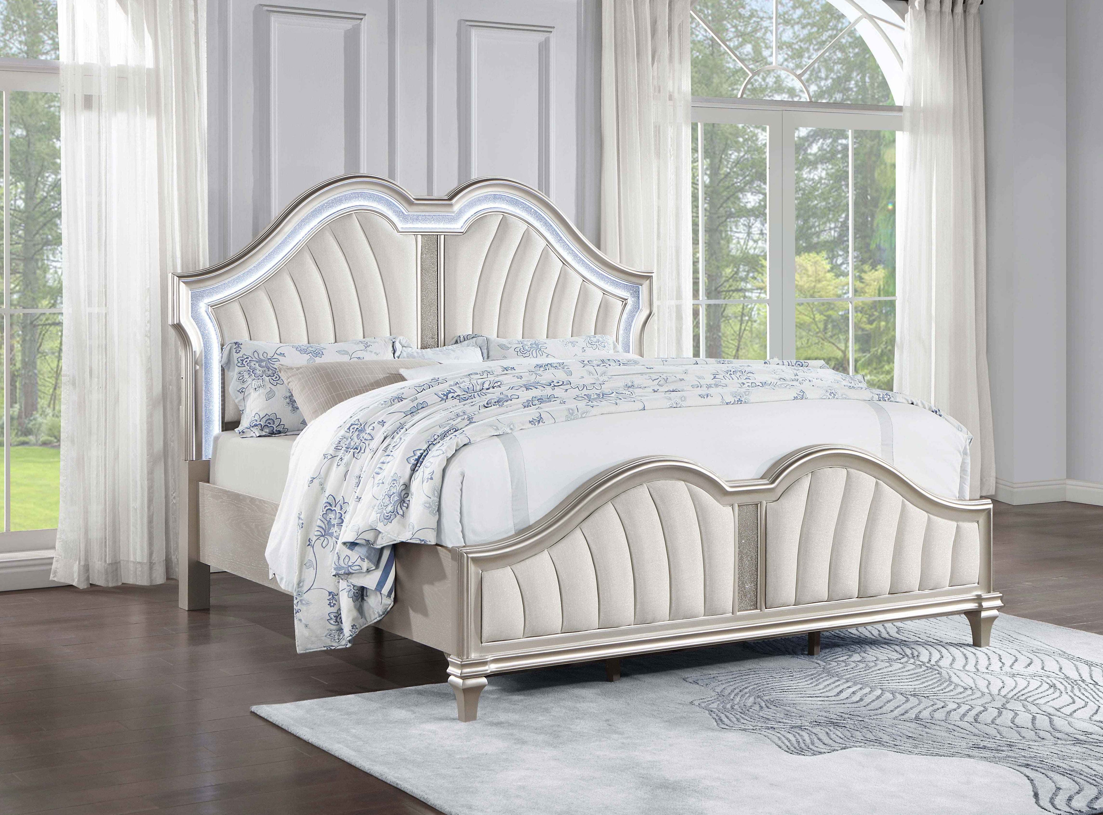 Evangeline Panel Bed with LED Lighting
