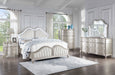 Evangeline Upholstered Platform Bedroom Set Ivory and Silver Oak - VIP FURNITURE (NJ)