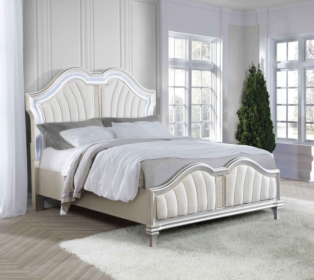 Evangeline Panel Bed with LED Lighting