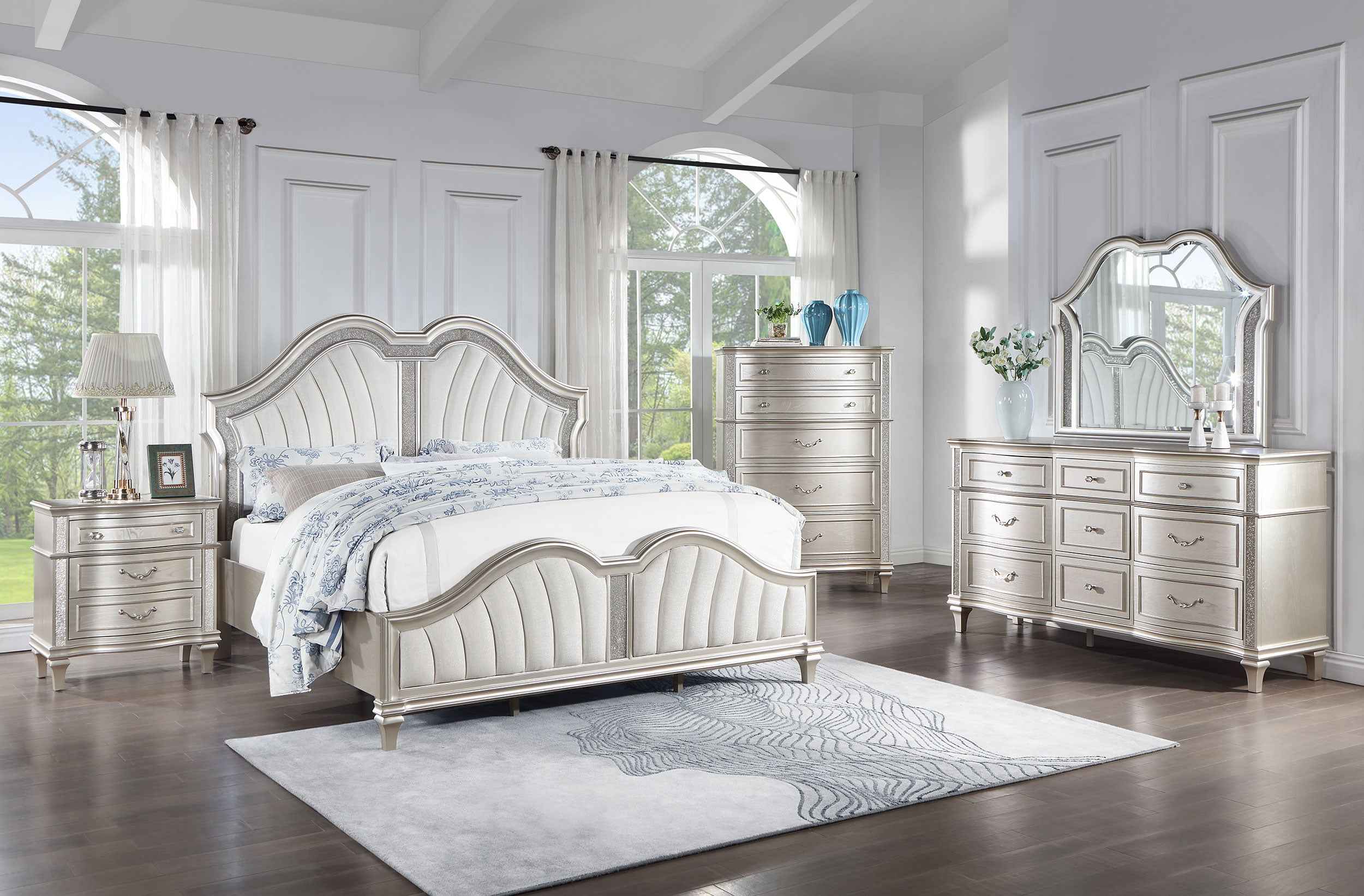 Evangeline Panel Bed with LED Lighting