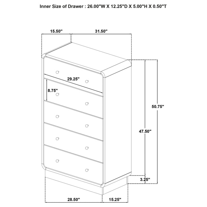 Cavelle 5 Pc Bedroom Set - VIP FURNITURE (NJ)