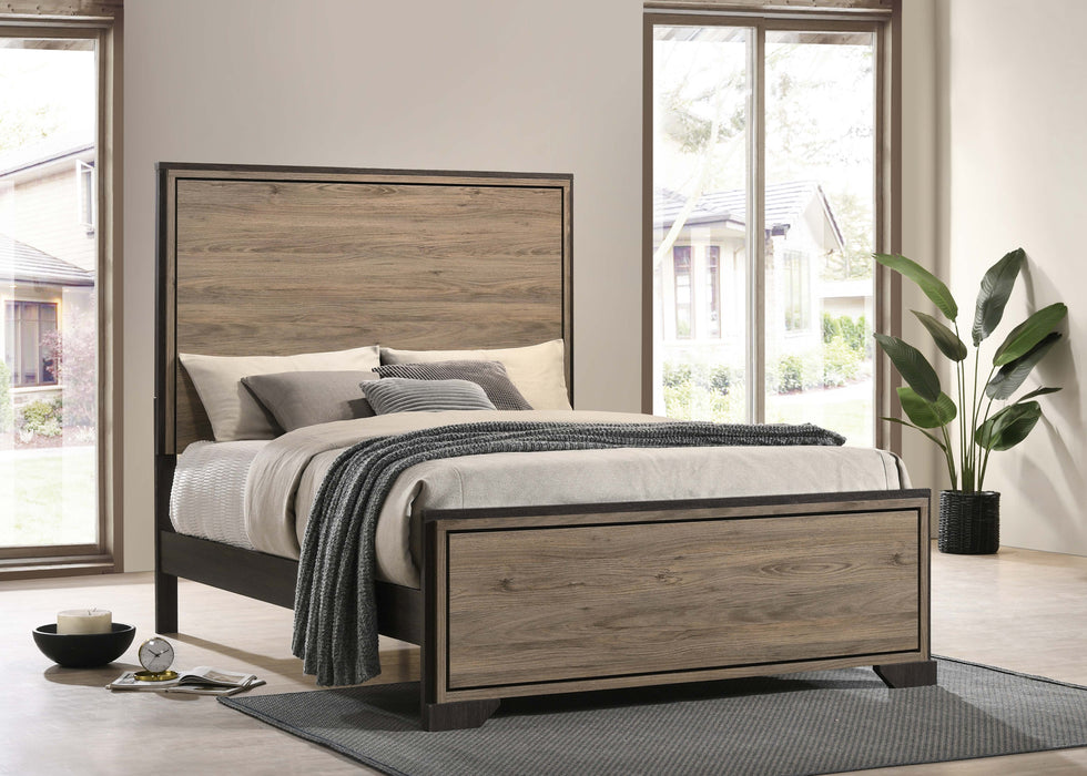 Baker Panel Bed Brown and Light Taupe - VIP FURNITURE (NJ)