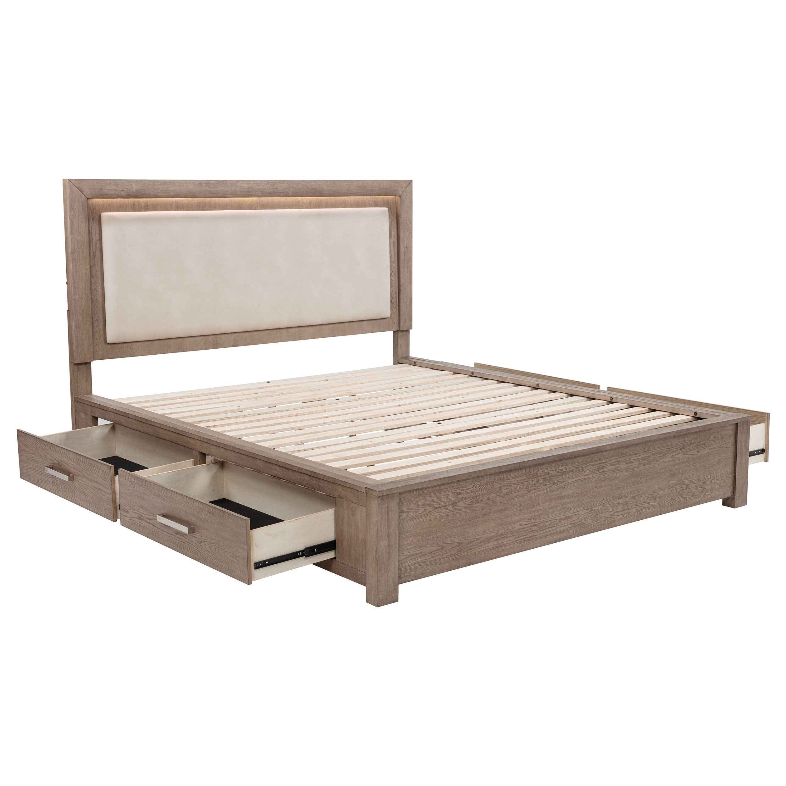 Kenora Panel Platform Storage Bed with LED Lighting