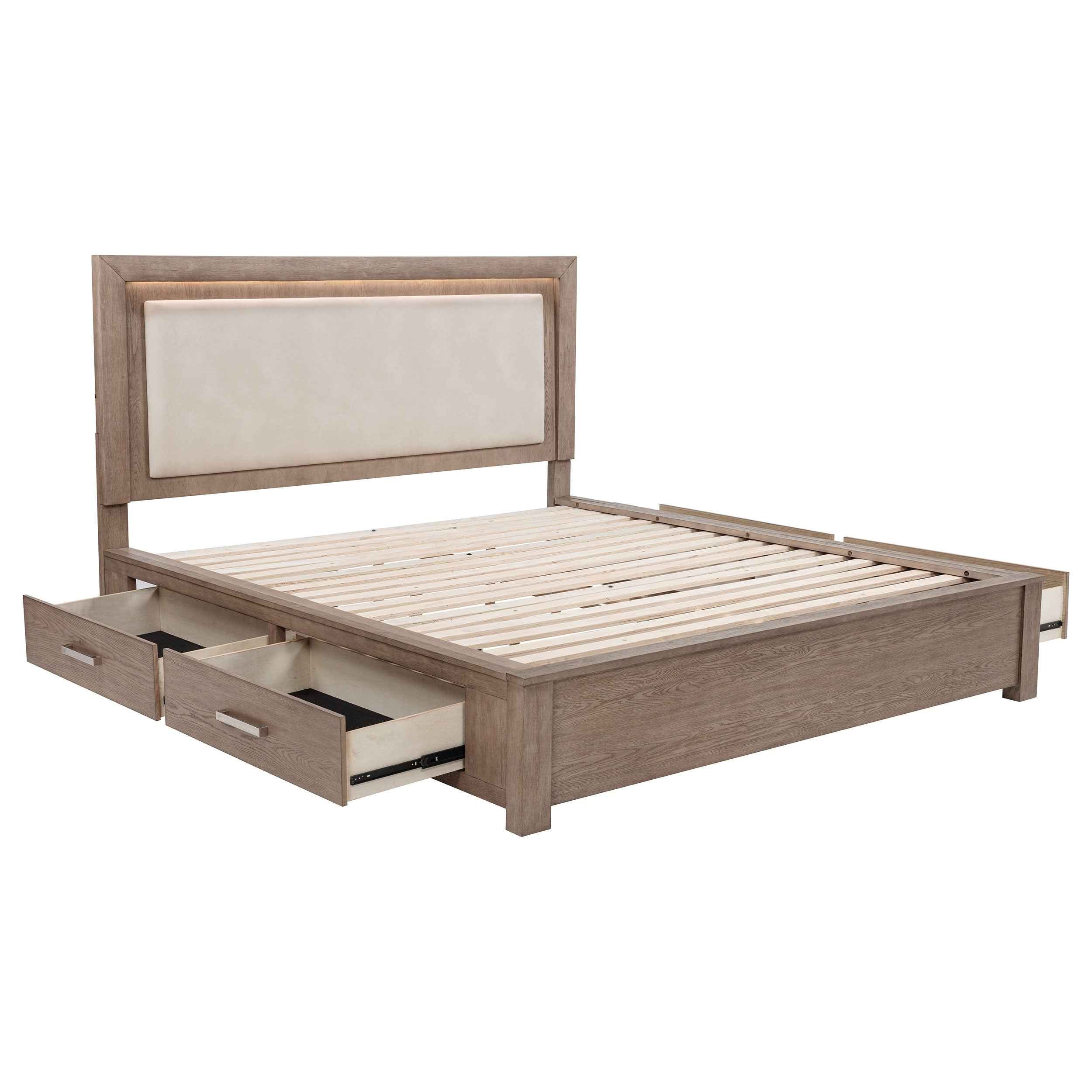 Kenora Panel Platform Storage Bed with LED Lighting