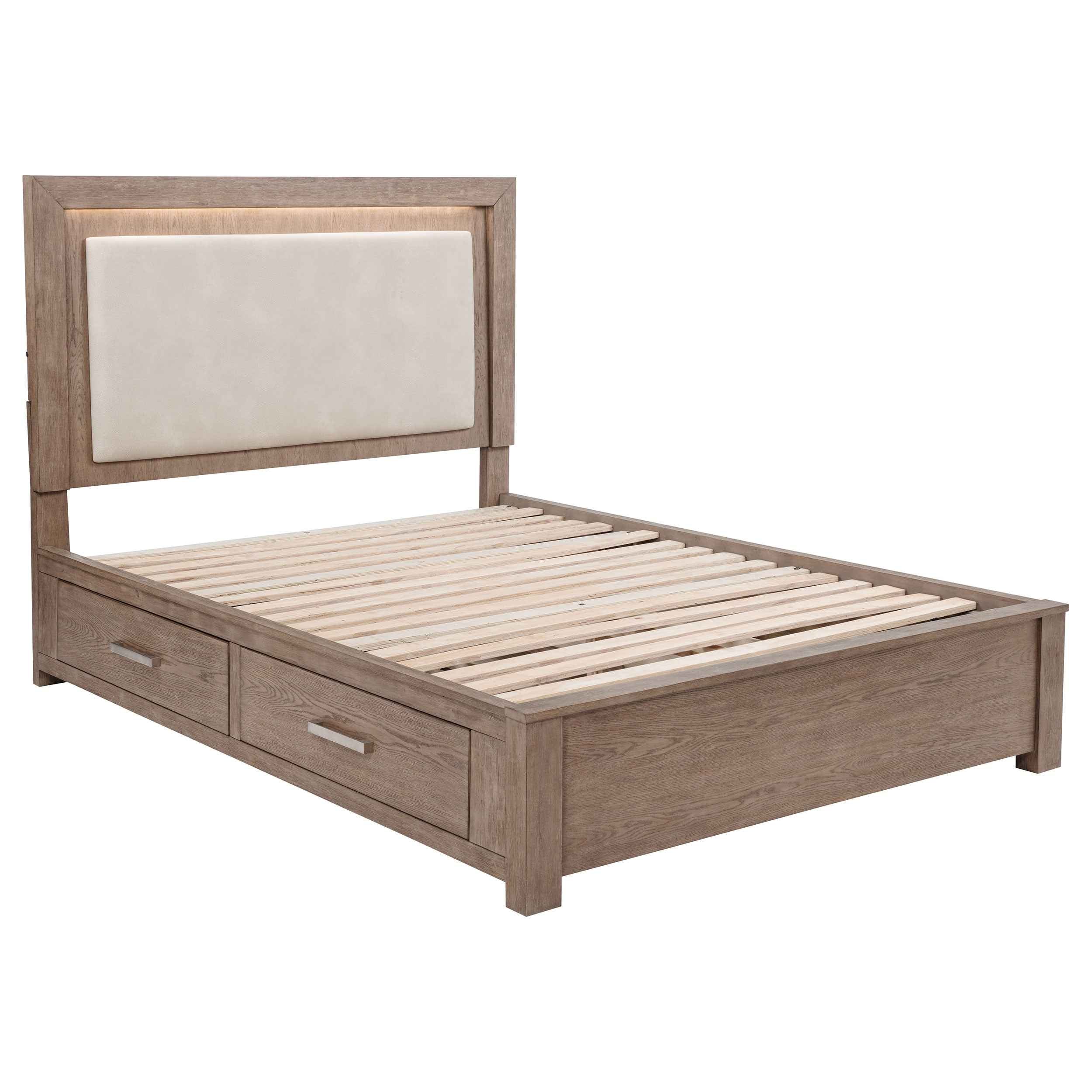 Kenora Panel Platform Storage Bed with LED Lighting