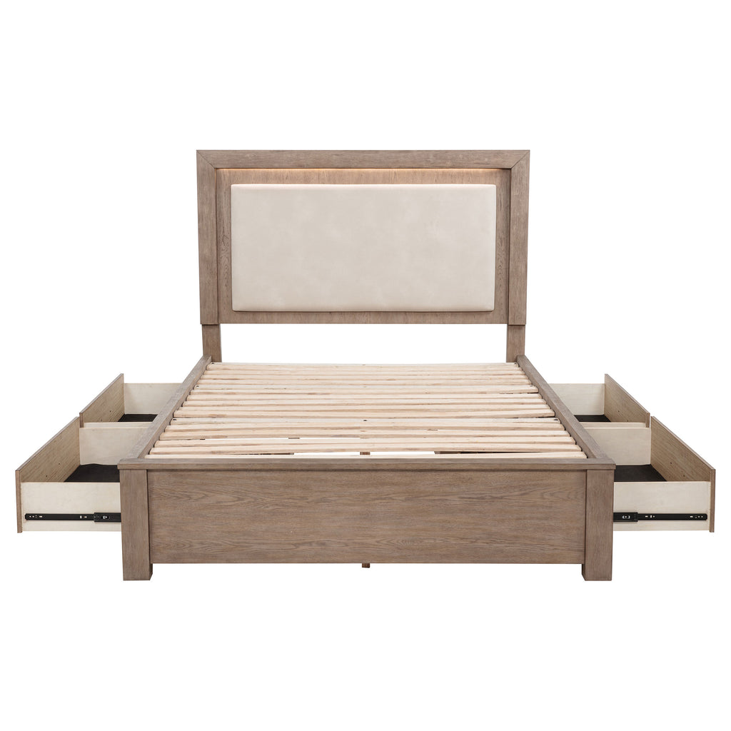 Kenora Panel Platform Storage Bed with LED Lighting