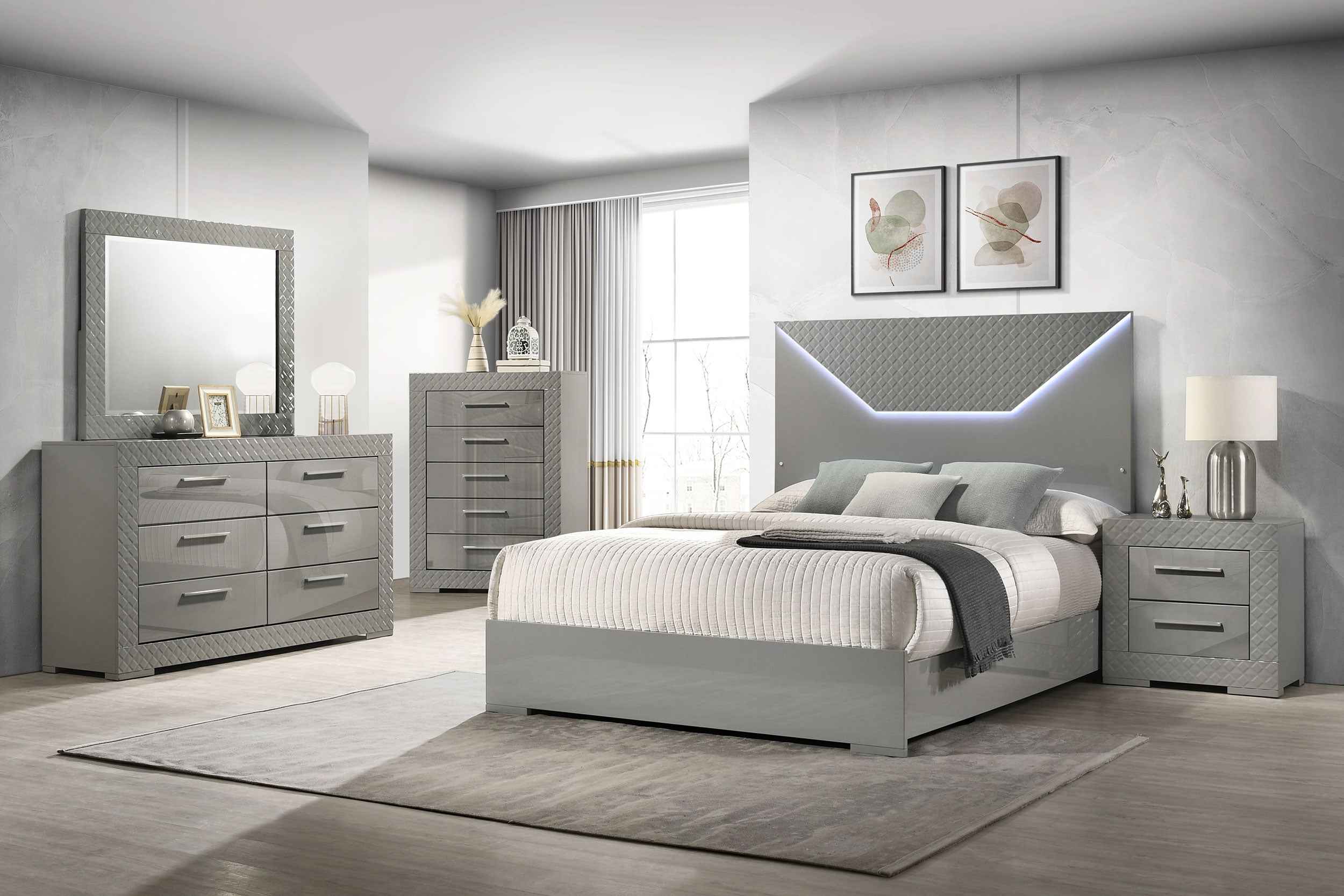 Ives Panel Bed with LED Lighting