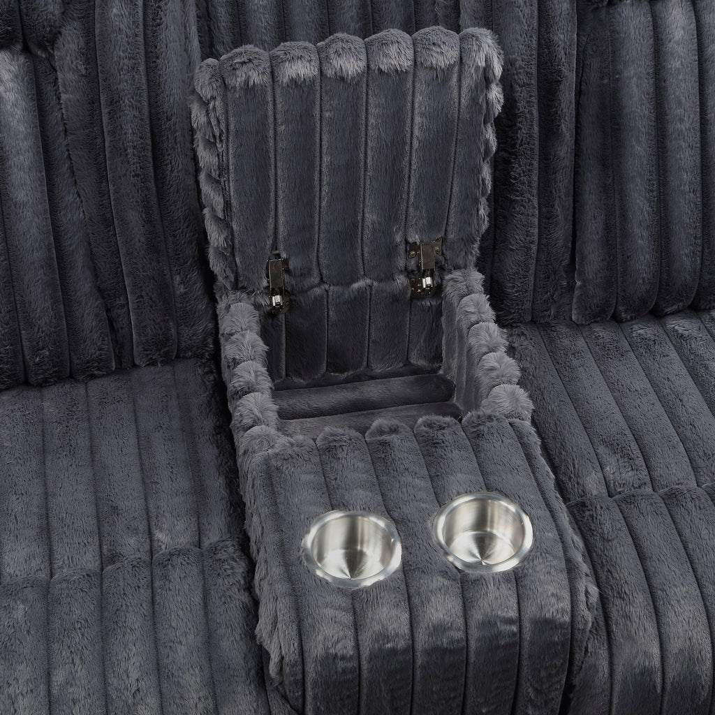 Phyllis Double Reclining Love Seat With Center Console And Cup Holders
