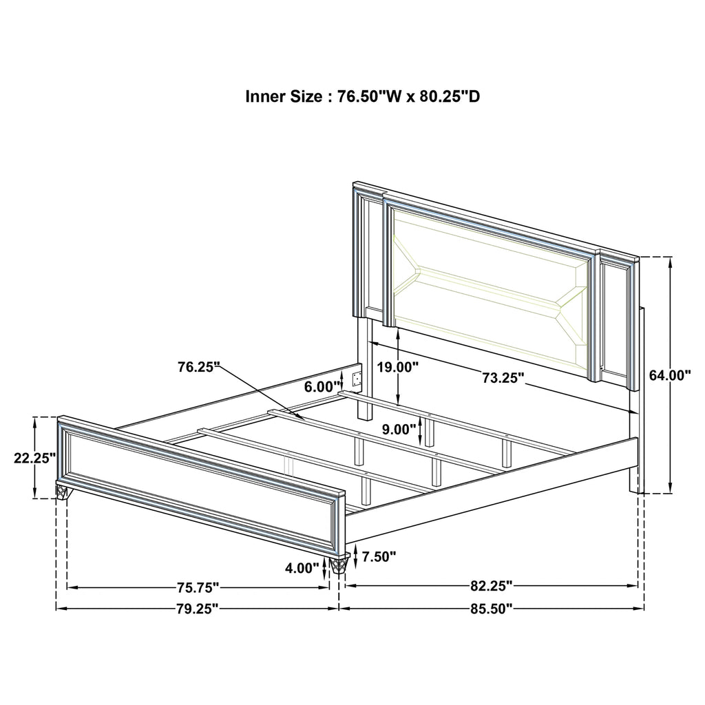 Marmore Panel Bed with LED Lighting