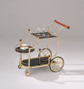 Lacy Gold Plated & Black Glass Serving Cart