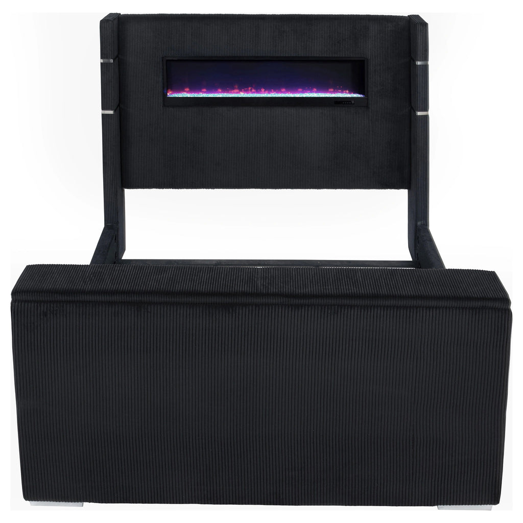 Tisdall Wingback TV Bed with Flame Visualizer