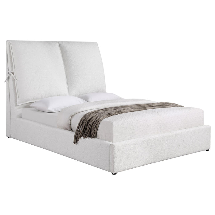 Gwendoline Upholstered Platform Bed with Pillow Headboard White - VIP FURNITURE (NJ)