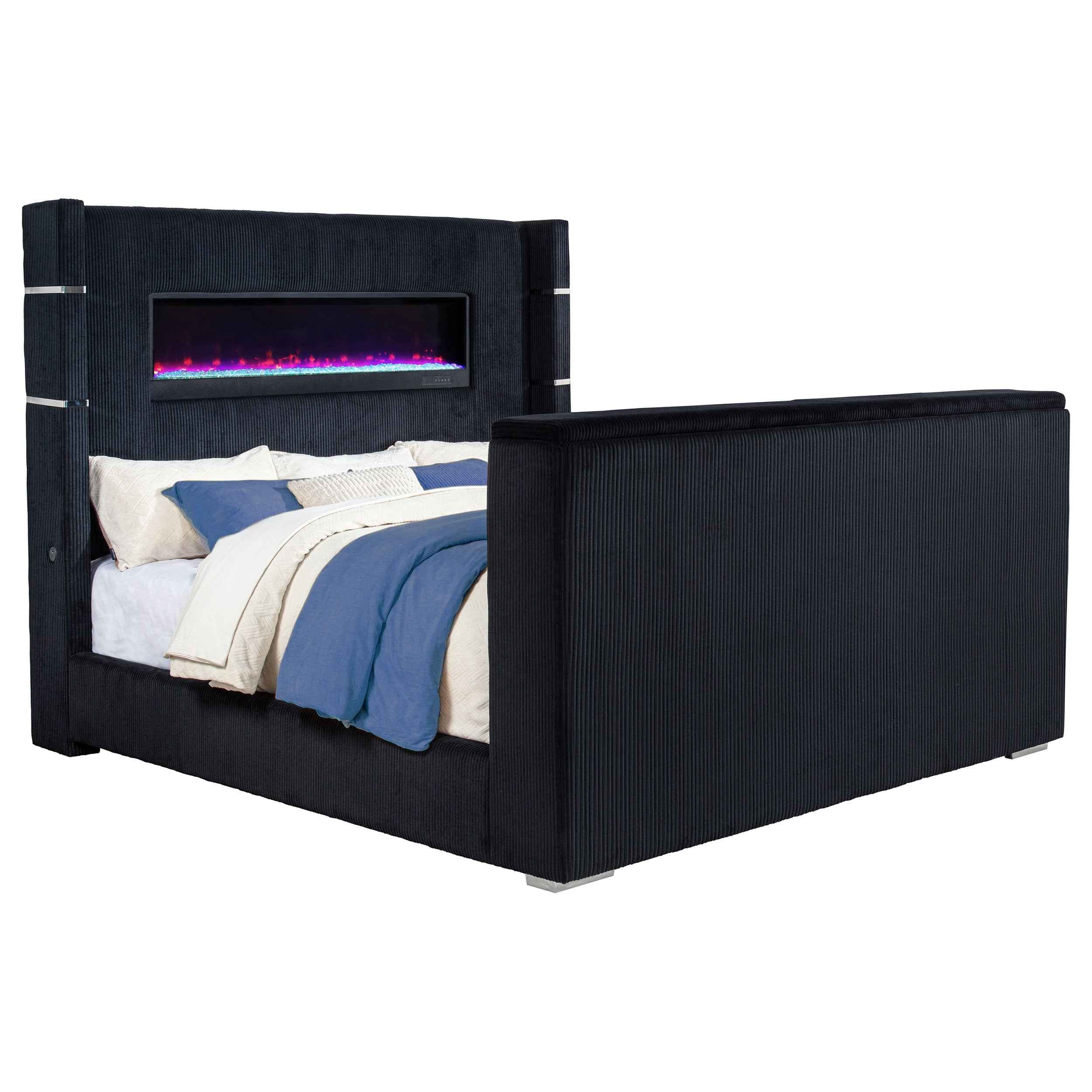 Tisdall Wingback TV Bed with Flame Visualizer