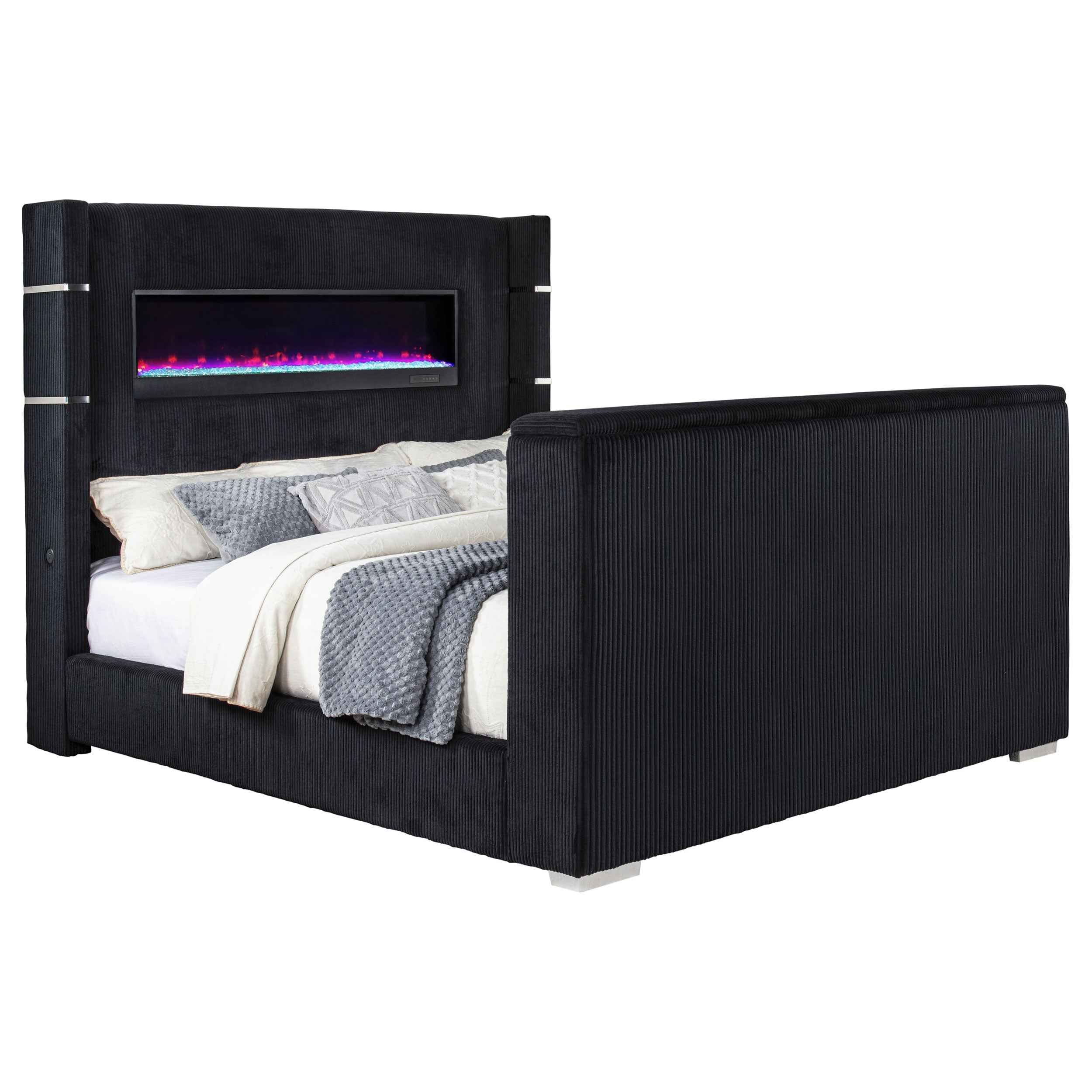 Tisdall Wingback TV Bed with Flame Visualizer