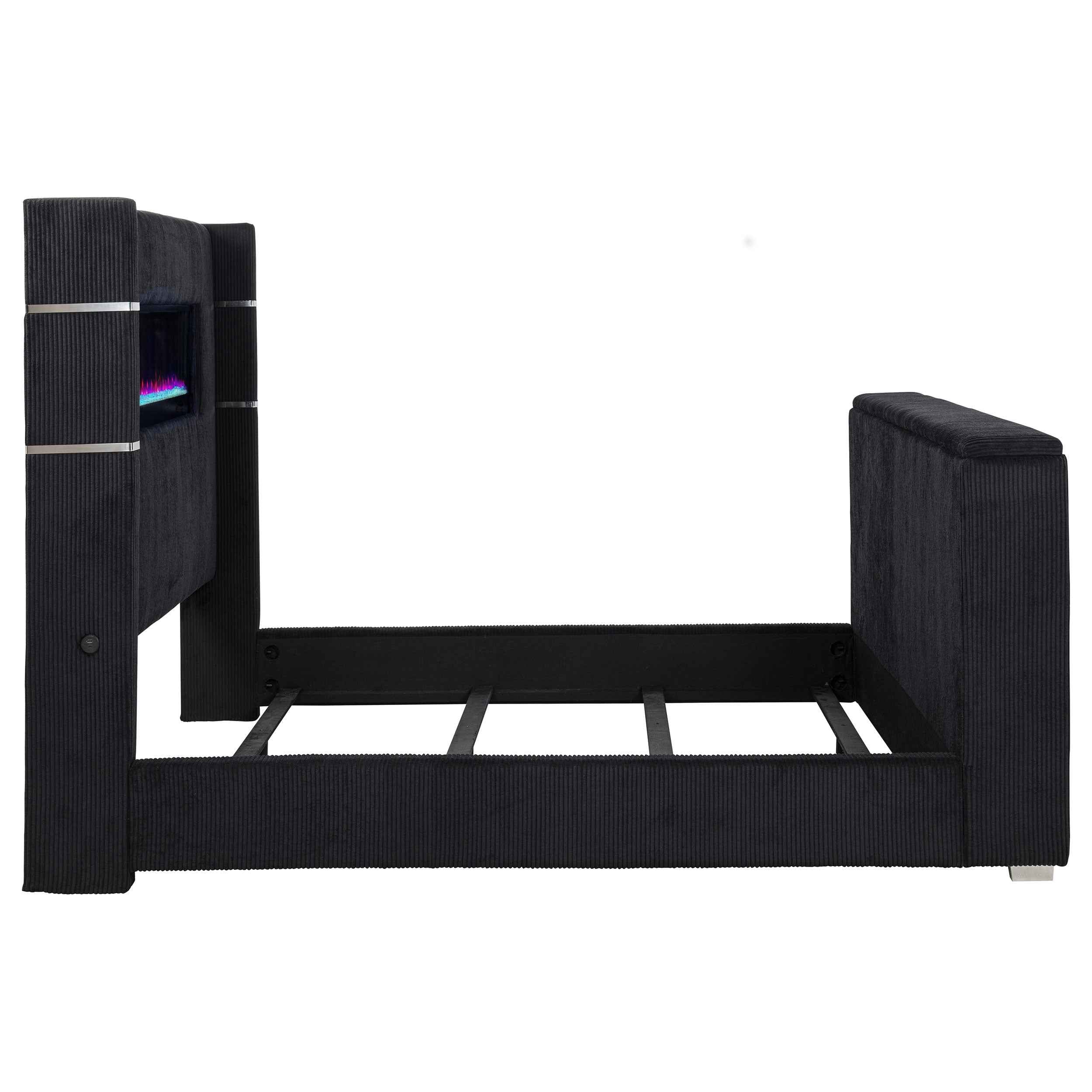 Tisdall Wingback TV Bed with Flame Visualizer