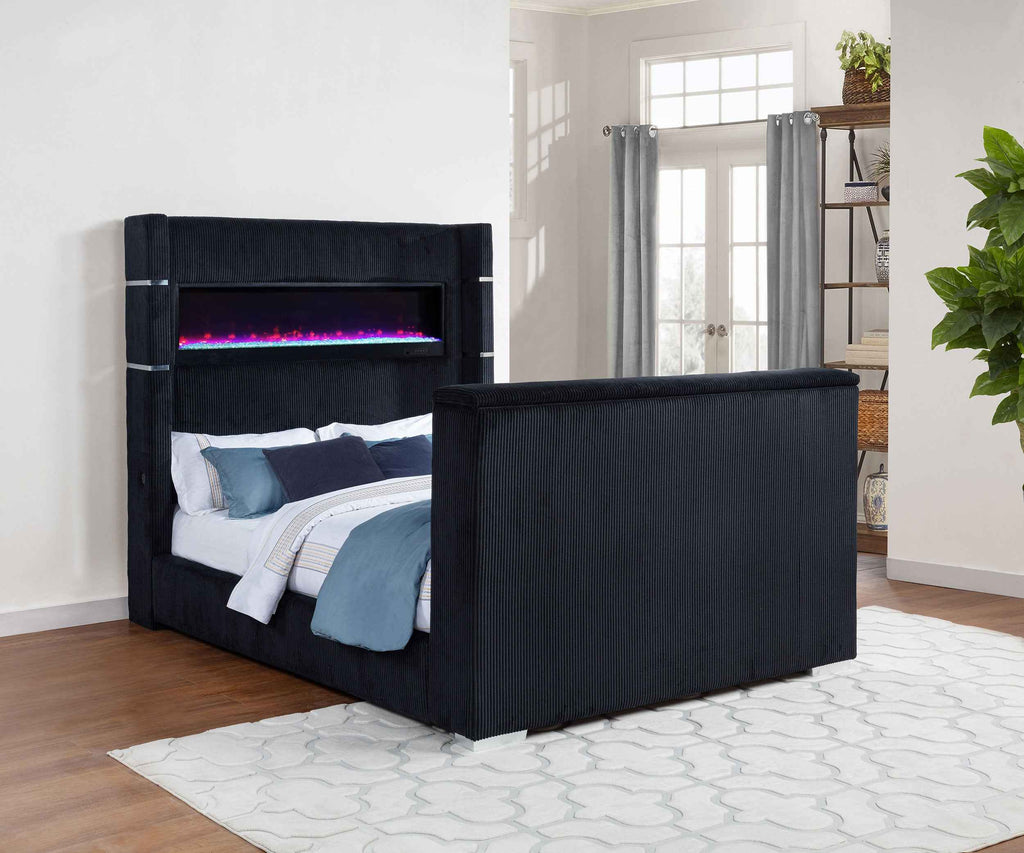 Tisdall Wingback TV Bed with Flame Visualizer